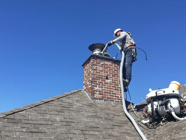 Dedicated Buena Park Chimney Sweep team member cleaning a chimney in Buena Park, CA
