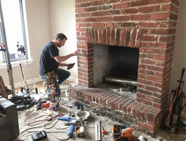 Buena Park Chimney Sweep specialist finalizing chimney liner service in Buena Park, CA