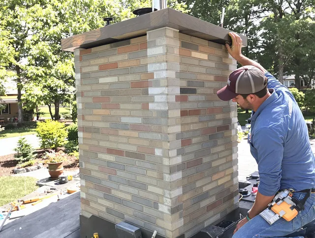 Buena Park Chimney Sweep completing a modern chimney remodel in Buena Park, CA