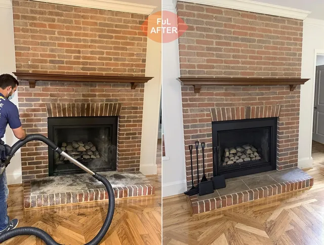 Buena Park Chimney Sweep carefully sanitizing a fireplace in Buena Park, CA