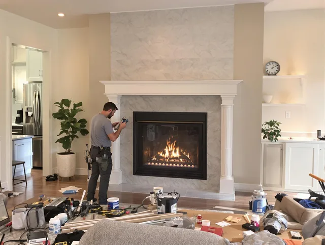 Newly installed fireplace by Buena Park Chimney Sweep in Buena Park, CA