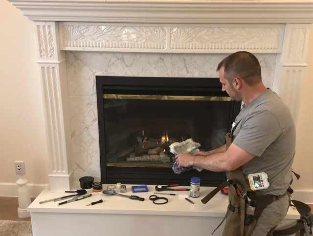 Buena Park Chimney Sweep performing fireplace maintenance in Buena Park, CA